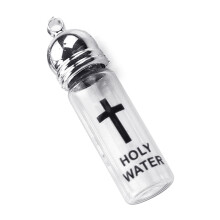 Durable Holy Water Bottle Glass Holy Water-Large bright silver