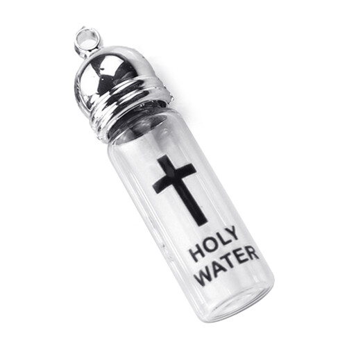 Katholische christliche Weihwasserflasche-Großes helles Silber