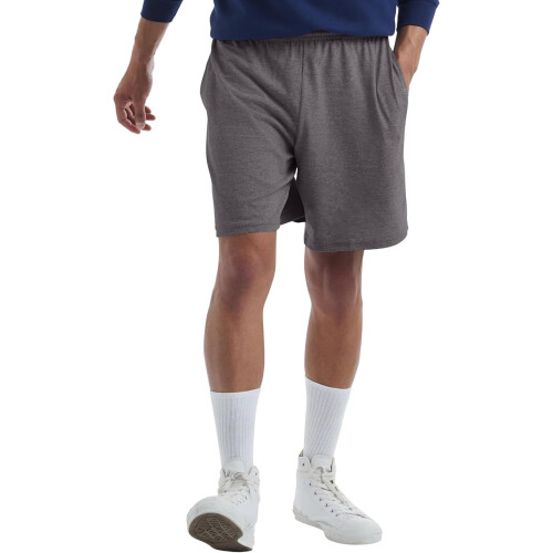 Hanes Men Jersey Pocket Short (S) Charcoal Heather