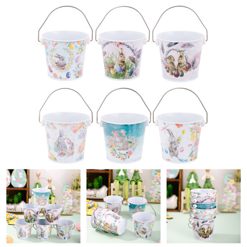 6Pcs Strong Metal Spring Candy Buckets Celebratory Storage Tin 1