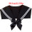 Lightweight Sailor Uniform Necktie Collar Polyester False-Black 4