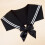 Lightweight Sailor Uniform Necktie Collar Polyester False-Black 6