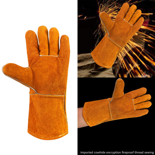 Heavy Duty Leather Work Gloves Ideal For Welding Cutting And 1