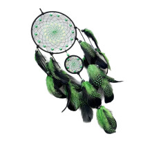Ornement suspendu attrape-rêves avec perles brillantes dans-Vert