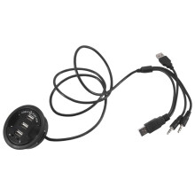 USB Hub USB 2.0 Desktop Grommet USB 2.0 Hub Audio Desk Mount Adapter 3 Port Mount in Desk Multi USB 2.0