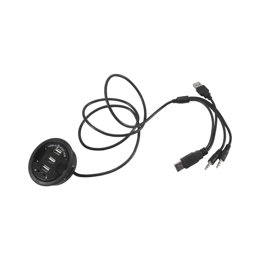 Usb Hub Usb 2.0 Desktop Grommet Usb 2.0 Hub Audio Desk Mount Adapter 3 Port Mount In Desk Multi Usb 2.0 4711824187254