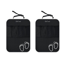 Car Kick Mat, Baby Kids Anti-Kick Mat Pad, Black Back Cover for Child Waterproof Protection with Storage