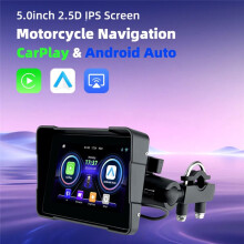 Pantalla de Navegación Digital Portátil para Tablero de Motocicleta con CarPlay Inalámbrico Moto de 5 Pulgadas, Monitor Automático