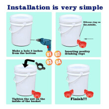 16 Pack Automatic Chicken Waterer Cups Poultry Waterers Poultry Water Feeder Chicken Water Cups with Drill Bit