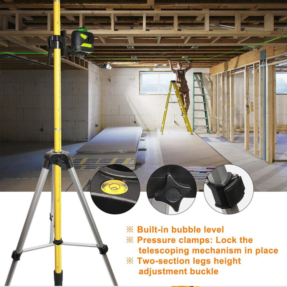 3.6m Construction Level Rod with Tripod