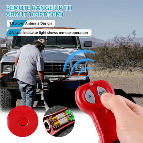 Wireless Winch Remote Control Set 12V 24V Electric Winch Control System Handset  Controller for  Off-Road ATV 2