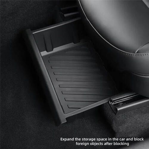 Car Front Row Under  Storage Box for  Model Y Juniper 2025 Under  Drawer Type Tray Storage Box 2
