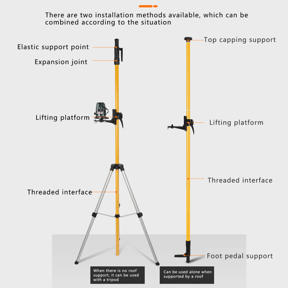 Level Support Pole 4.2m Aluminium Telescoping