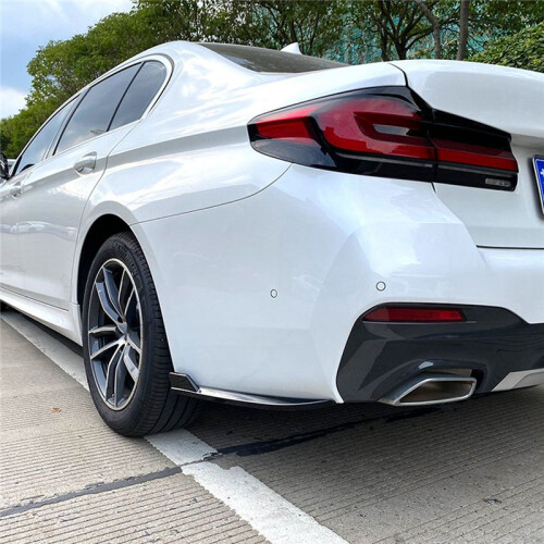 For - 5 Series G30 M-Tech 525I 530I 540I 2017+ Rear Bumper Lip Angle Diffuser Splitter Spoiler Protector Bright Black