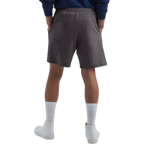 Hanes Men Jersey Pocket Short (L) Charcoal Heather 1