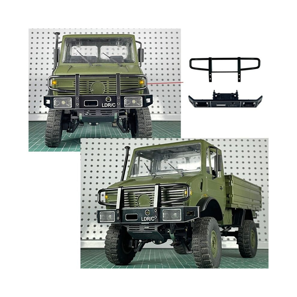 Ld-P06 Metal Front Bumper For Ldrc Ld-P06 Ld P06 Unimog 1/12 Rc Truck Car Upgrades Parts Accessories, Black 6033283195402