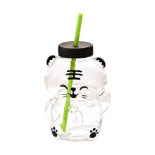Efficient Bear Themed Glass Tumblers With Straw Cover-2 1