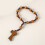 Chapelet élégant en bois de 8mm, perles avec croix pour la 6