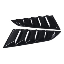 Car Rear Side Window Louvers for Corvette C7 2014-2019 Triangular Window Glass Blinds (Bright Black)