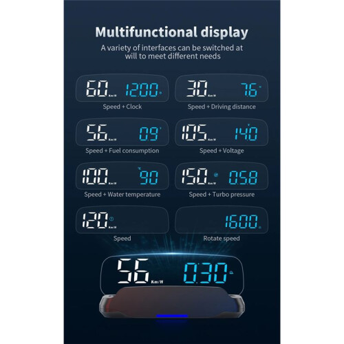 C7B Auto OBD HUD   Display Tachometer mit Voltmeter Kompass Wassertemperatur Projektor Navigation Smartphone Halterung 2