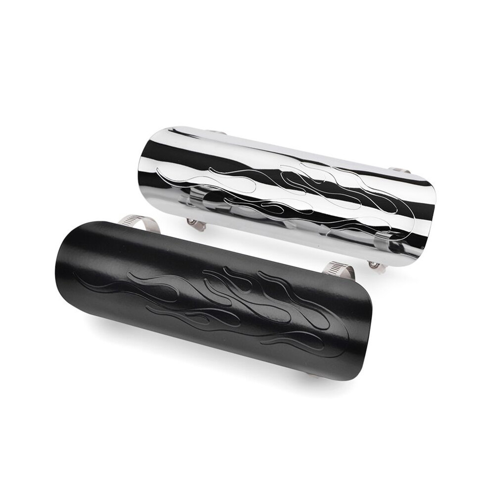 4X Motorcycle Flame Exhaust Muffler Pipe Heat Insulation Shield Insulation Cover For Chopper Thermal Silver 6032211514797
