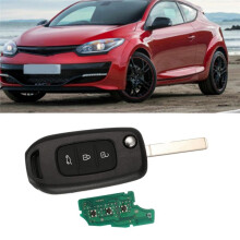 Car 3 Buttons Folding Remote Control Key PCF7961M 4A Chip 433MHz Key VA2 Key Blade for Megane 3