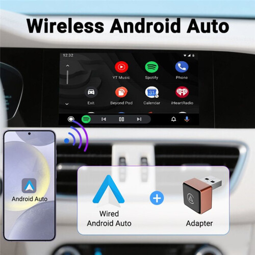 Wireless Carplay Adapter Android Auto Wireless  Dongle 2in1  Portable Car Connectivity Box Black 1