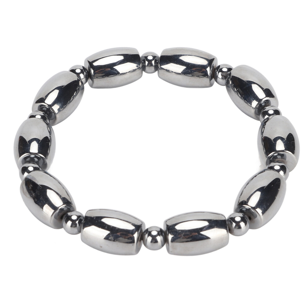 Natural Stone Healing Stone Bracelet, Energy Terahertz Stone with Thermal Conductivity Exquisitely Made Elastic Beads Design for Men Women Supporting