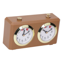 Mechanischer Digital-Schach-Timer – tragbar, dunkelbraun, 15,4 x 5,5 x 9 cm, kein Akku erforderlich