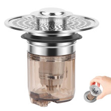 Athroom Sink Stopper and Sink Drain Strainer 2 in 1 Catches Hair and Debris Suitable for 1.34-1.46Inch Drainage Holes