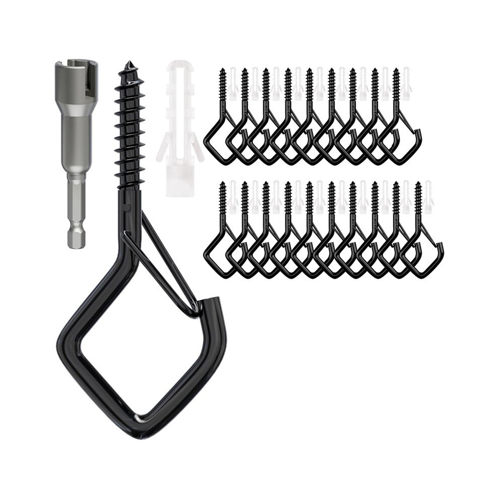 Screw Hooks With Safety Buckle, Heavy Duty Ceiling Hooks For Hanging Outdoor String Lights, Plants, Wind Chimes 4713607146786