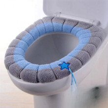 UniversalPortable Soft Washable Thickening Winter Plush Toilet Cover Mat Bathroom ToiletPad with Accessories C
