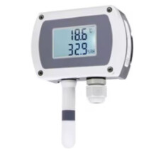 Czujnik Temperatury i Wilgotności Montowany na Ścianie z Wyświetlaczem i Złączem Modbus RS485, Montaż na Szynie