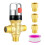 Thermostatic Mixing Valve, Solid Brass Pipe Water Valve with Temperature Control - 1/2 NPT - Includes 3 Adapters, 2