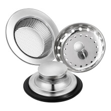 Kitchen Sink Drain Strainer Stopper Set,Universal Anti-Clogging Stainless Steel Garbage Disposal Plug for 3.5" Drains