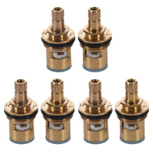 6 Pcs 1/2 Inch 20 Teeth Ceramic Tap Cartridge Disc Quarter Turn Valve Replacement Hot Cold