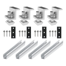 Solar Panel Bracket U-Rail Roof Rail Connector Bracket Roof Mounting Kit Suitable for Metal Roof, Flat Roof, Sheet Roof