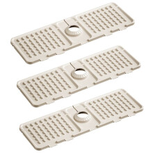 Kitchen Sink Faucet Pad, Silicone Sink Faucet Pad Guard, Faucet Water Absorption Sink Protection Pad Creamy-White