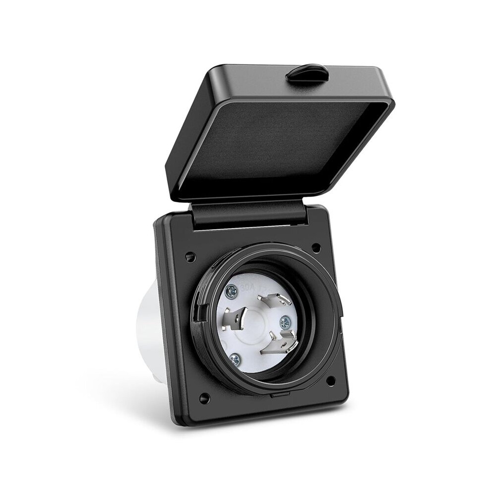 30 Amp Rv Shore Power Inlet 125V Twist Lock Receptacle Nema L5-30P Enclosed Lockable Flanged Male Plug Inlet Box 4711270906034