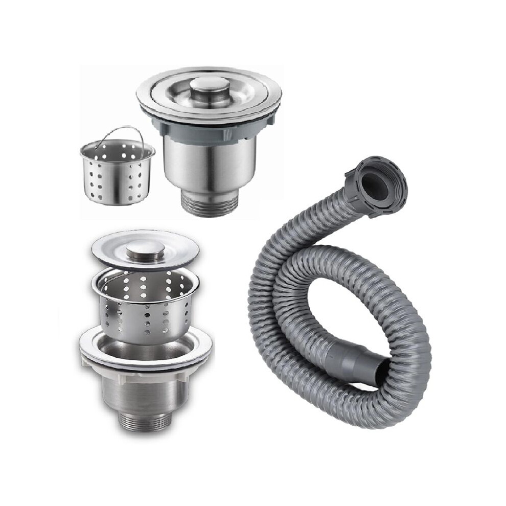 Drain Plug Basket Strainer Stainless Steel Sink Plug Kit Hair Salon Shampoo Sink Drain Plug Kit Quick Drain Sink Sets 6031329073813