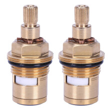 2 pcs Replacement Brass ceramic disc tap valve insert gland cartridge quarter turn