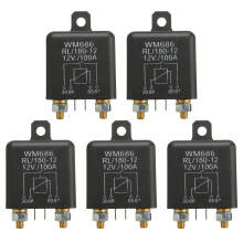 5X 12V 100Amp 4-Pin Heavy Duty /OFF Split Charge Relay for Auto Boat Van Black