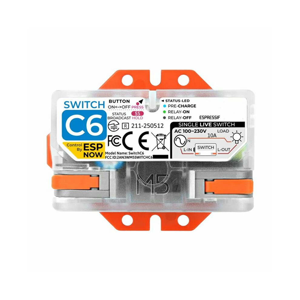 For M5stack Wi-Fi Single Live Wire Esp32-C6 Chip Remote Control Efficient Home Automation 4712527873536