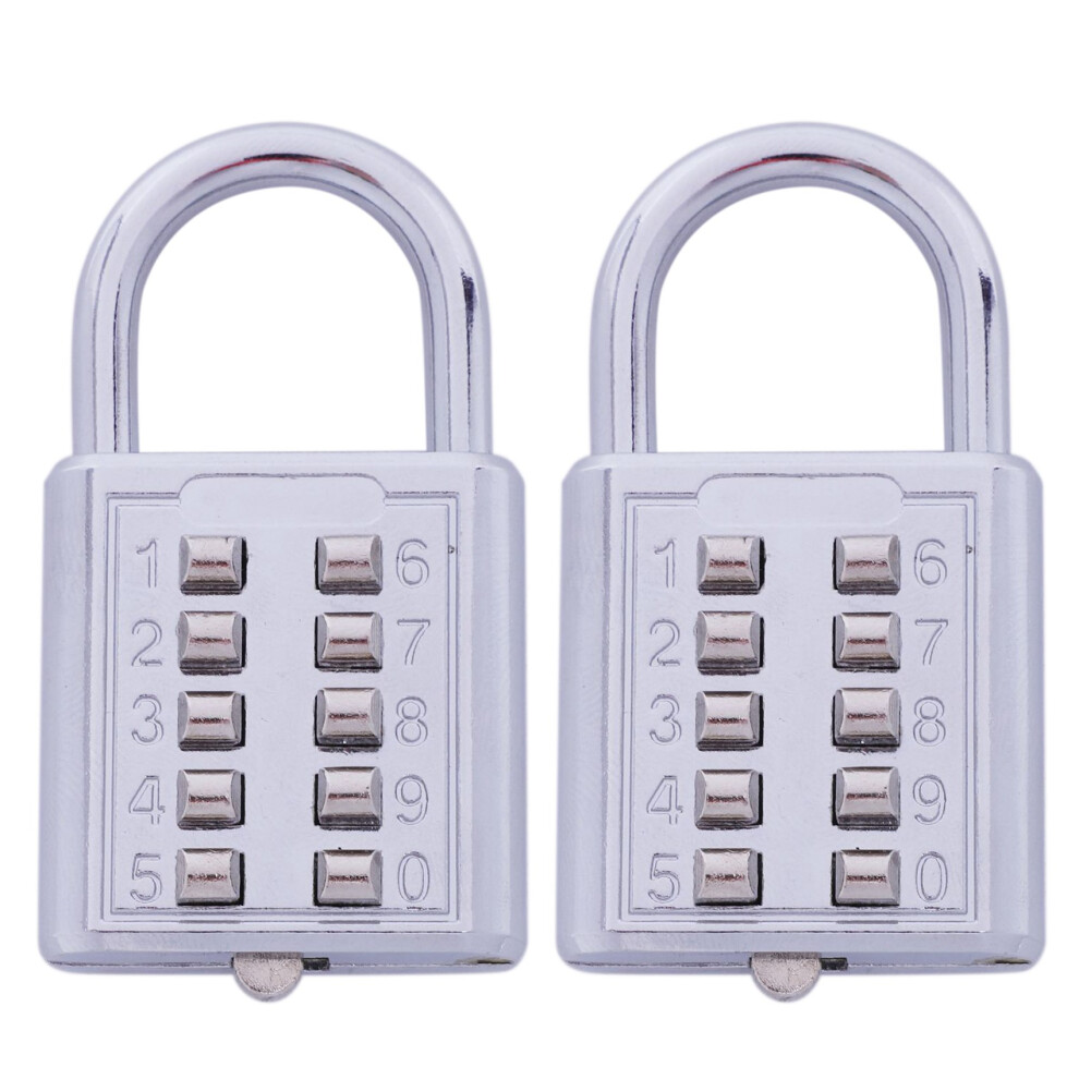 2X Anti-Theft Button Combination Padlock Digit Push Password Lock Zinc Alloy Security Lock Suitcase Luggage Coded Lock 6031515099658