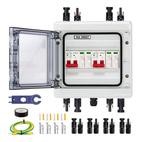 Solar Combiner Box with Multi-Layer Protection, Surge Protection PV 2 Input 2 Out DC40A Isolator , IP65 Waterproof