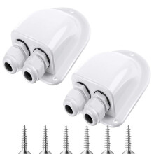 2 Pack Solar Cable Entry Gland,Solar Gland, Dual Cable Entry Housing for All Types 3mm² to 10mm² RV,Caravan,Marine White