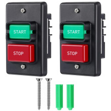 2 St. 120V/230V Dubbelspänning Enfas på/Av-Brytare, Effektiv 120V 2HP-Brytare på/Av, för Bordsåg, Fräsbord