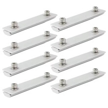 8 Pezzi da 14 cm di Supporti per Pannelli Solari, Staffe per Binari Fotovoltaici, Connettori, Supporti Argentati per Alimentatori Solari