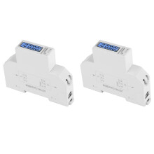 2X 5-100A 220V Compteur D'éNergie Monophasé RS485 Protocole MODBUS LCD Affichage Rétro-ÉClairé Rail Din Watt MèTre Compteur D'éNergie