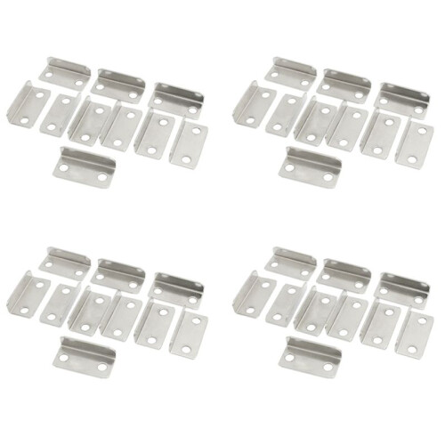 40 Pcs Home Office Silver Tone Metal Right Angle Drawer Lock Strike Plate